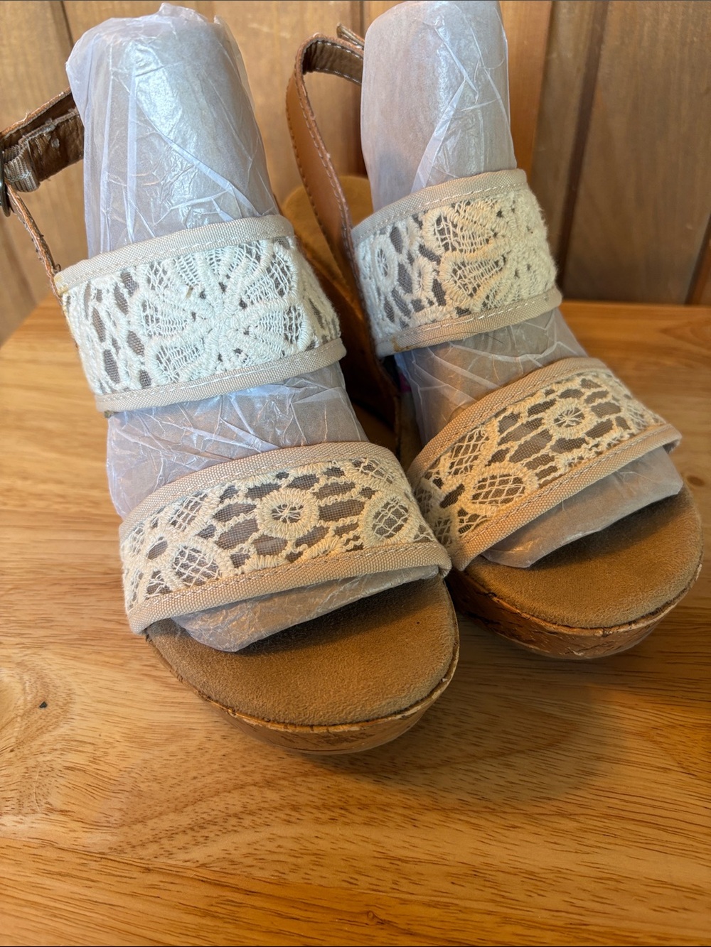 Jellypop Cream Cork Wedges
